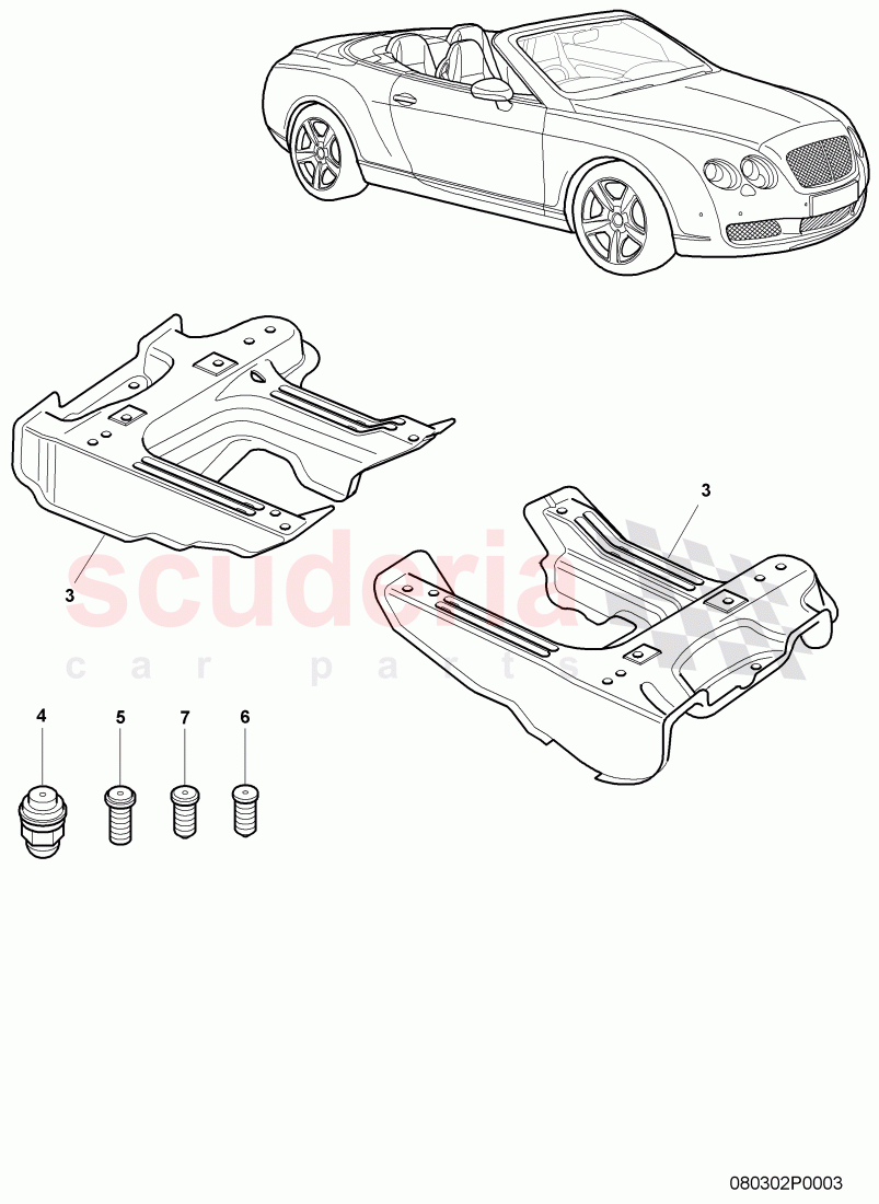 floor plates of Bentley Bentley Continental GTC (2006-2010)