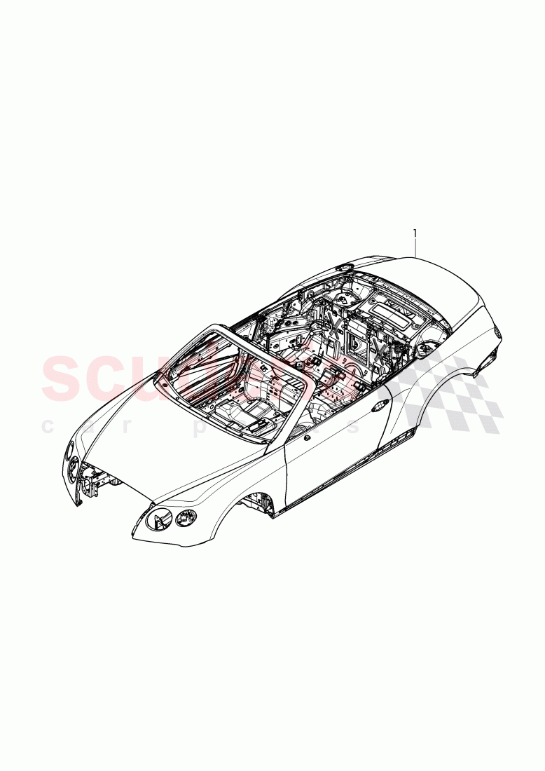 body shell, D - MJ 2016>> of Bentley Bentley Continental Supersports Convertible (2017+)