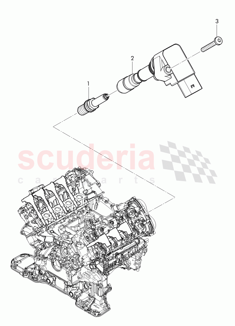 ignition coil with spark plug connector, spark plug of Bentley Bentley Continental Flying Spur (2013+)