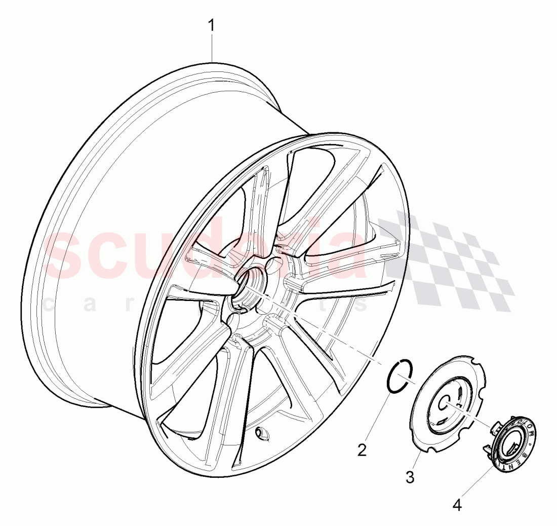 Original Accessories, alloy wheel of Bentley Bentley Continental GT (2011-2018)