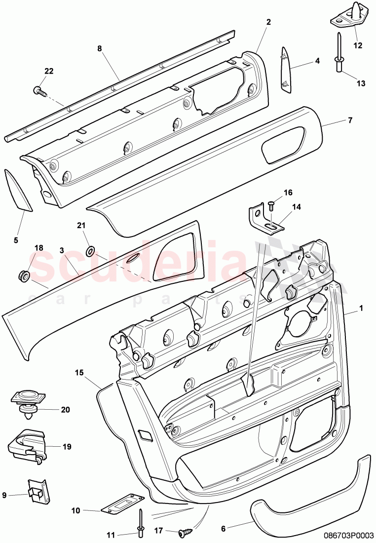 door panel, F >> 3W-6-034 094 of Bentley Bentley Continental Flying Spur (2006-2012)