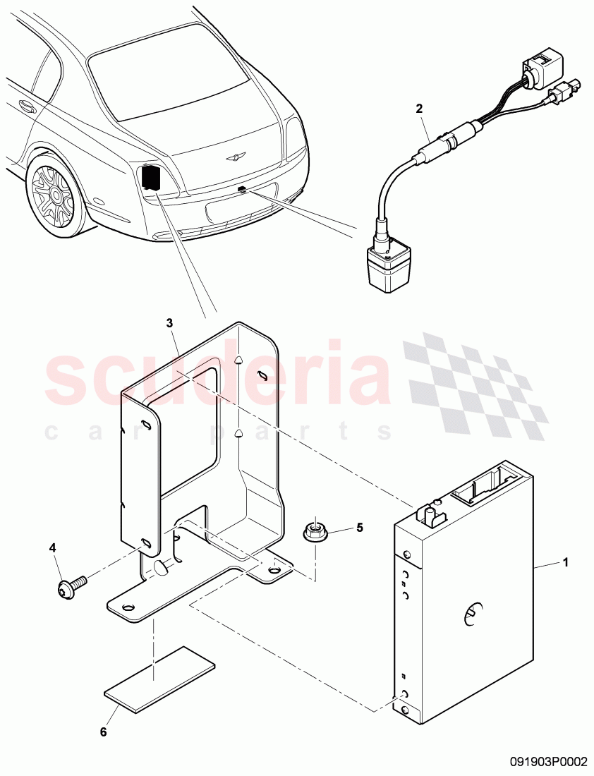 rear view camera, F 3W-8-051 367>> 3W-B-070 435, F ZA-A-062 464>> ZA-B-070 435 of Bentley Bentley Continental Flying Spur (2006-2012)