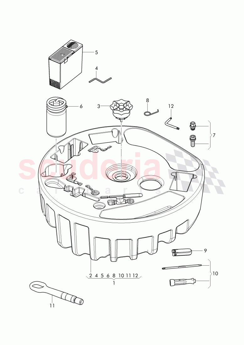 Vehicle tools, breakdown set with compressor, D - MJ 2016>> of Bentley Bentley Continental GT (2011-2018)