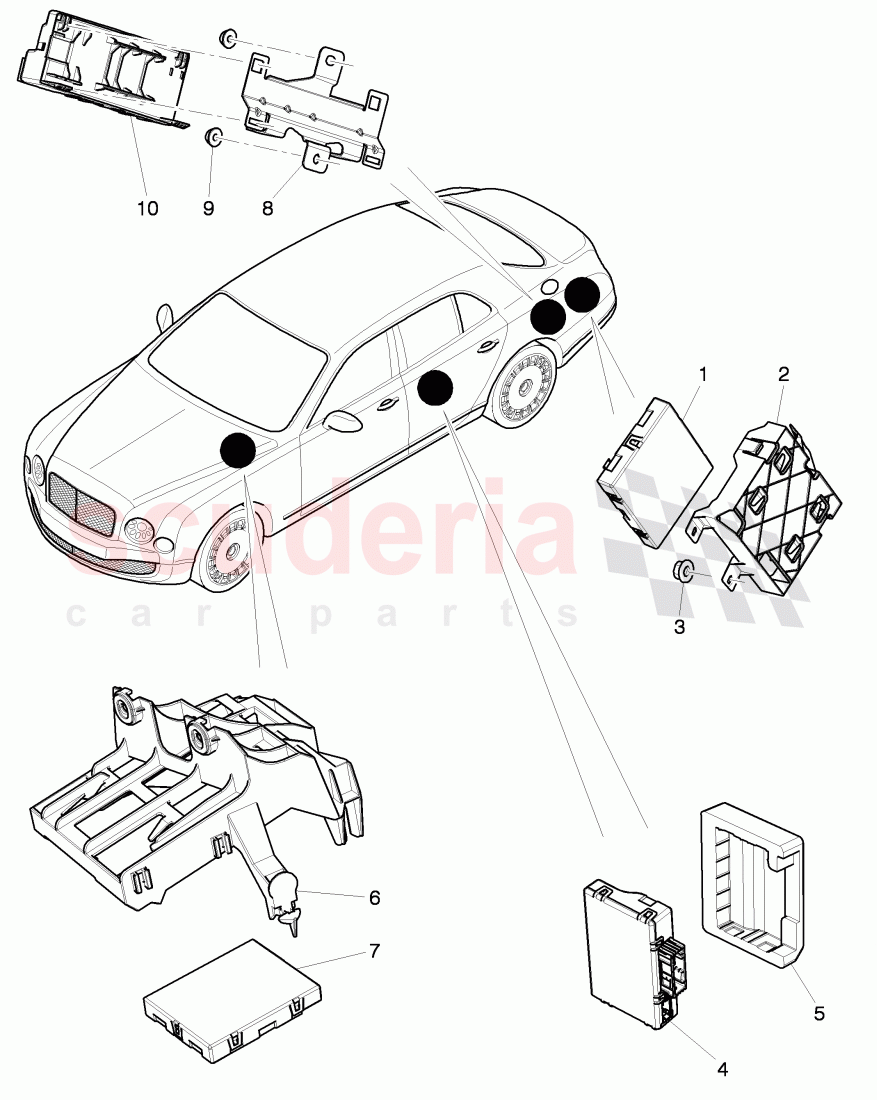 Control unit (BCM) for convenience system, Gateway, and onboard power supply of Bentley Bentley Mulsanne (2010+)