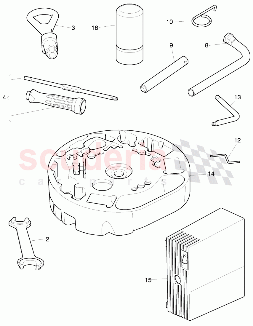 Vehicle tools, F 3W-4-020 001>> 3W-6-033 389 of Bentley Bentley Continental GT (2003-2010)