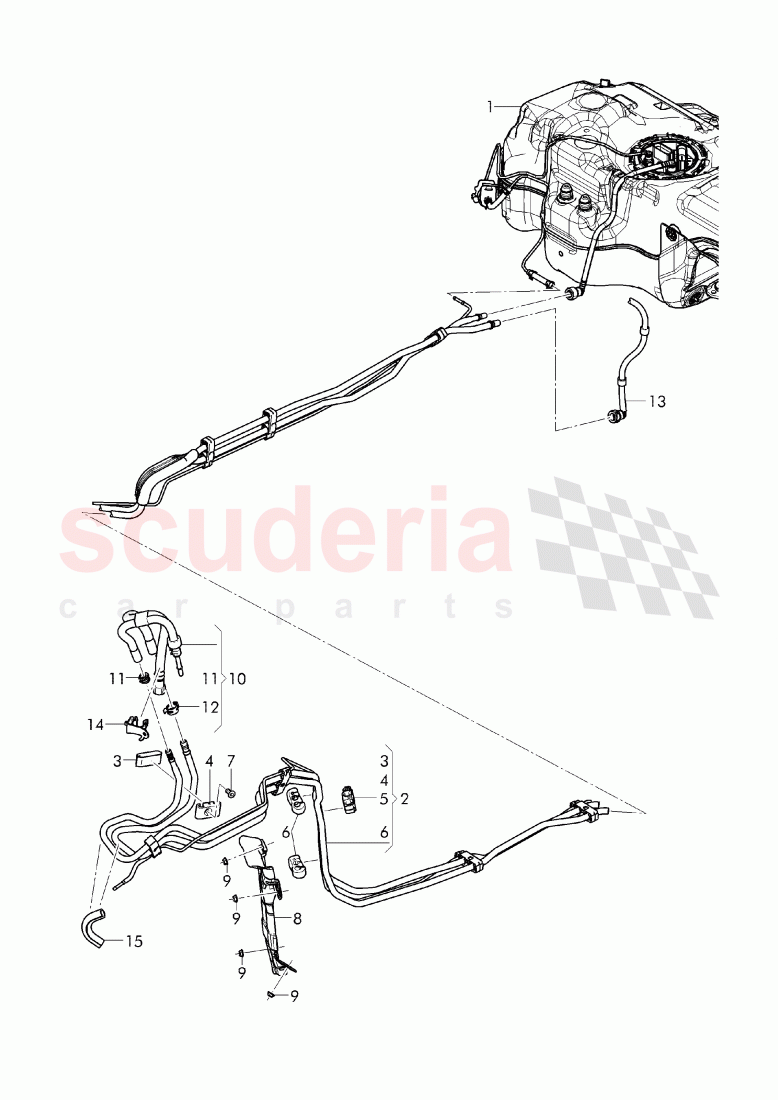 1 set of fuel lines, Fuel supply line of Bentley Bentley Bentayga (2015+)