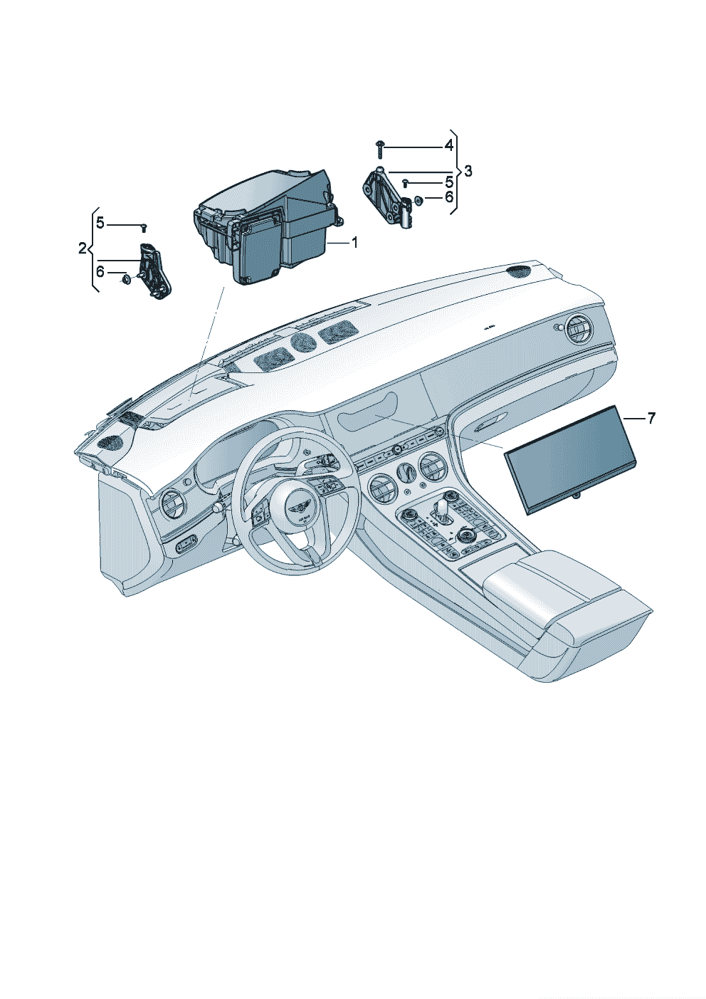 Display and control unit of Bentley Bentley Continental GT Convertible (2025)