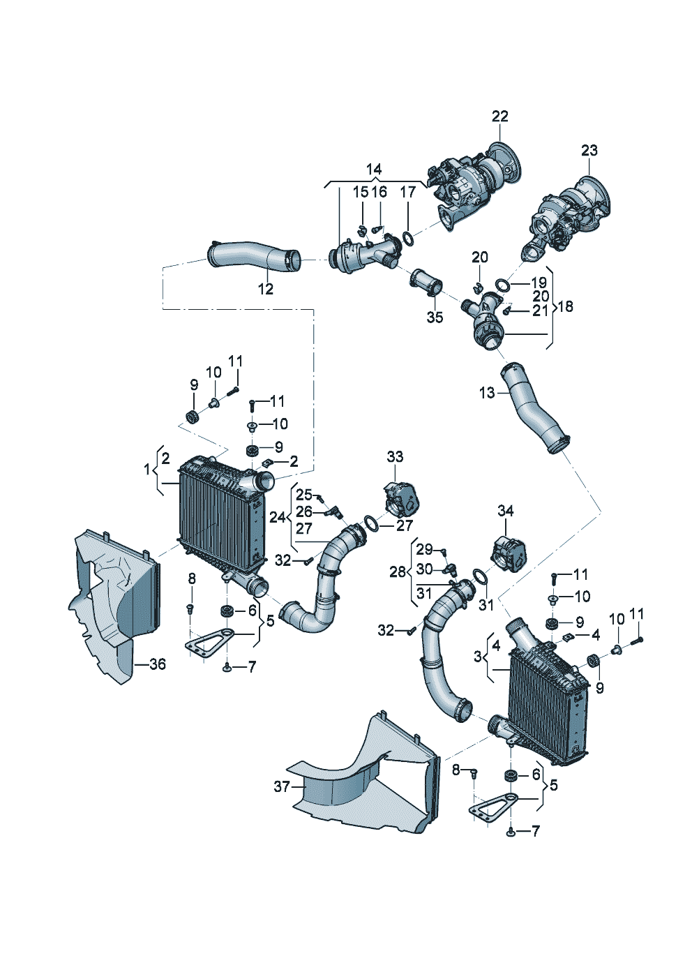 Charge air cooler
Air guide for
charge air cooler of Bentley Bentley Continental GT Convertible (2025)