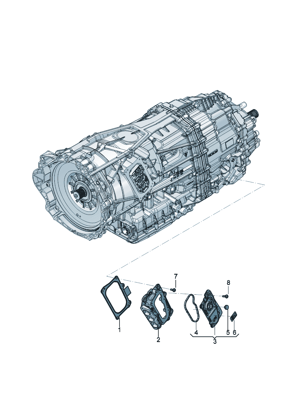 Housing cover
Hi. volt. wire, tract. motor
for 8-speed automatic gearbox of Bentley Bentley Continental GT Convertible (2025)