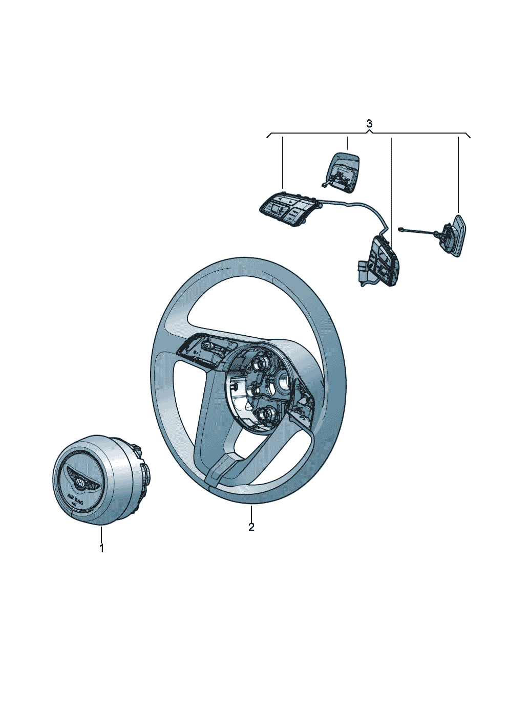 airbag unit for steering wheel of Bentley Bentley Continental GT (2017) 