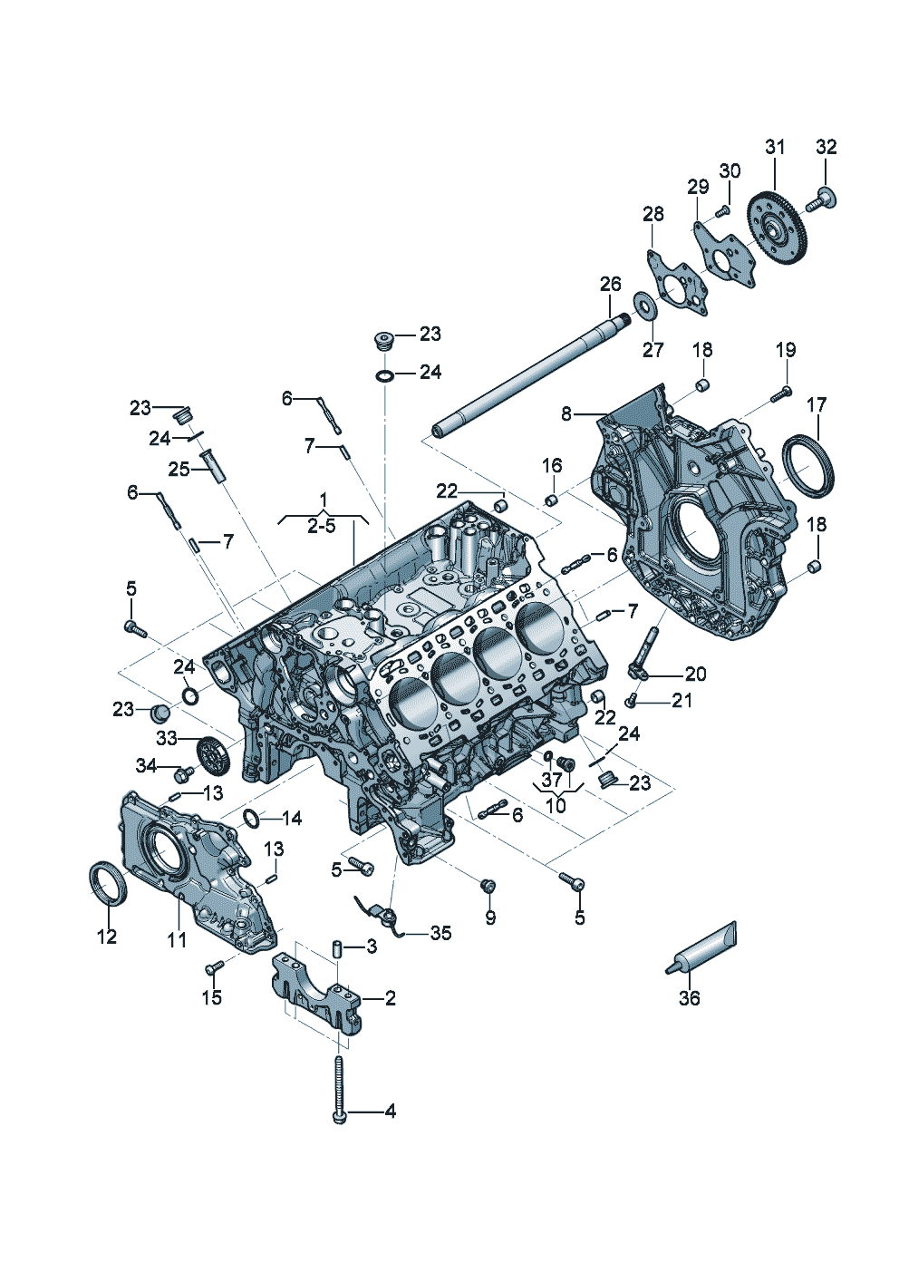 Crankcase housing
Sealing flange
Intermediate shaft of Bentley Bentley Continental GT (2017)