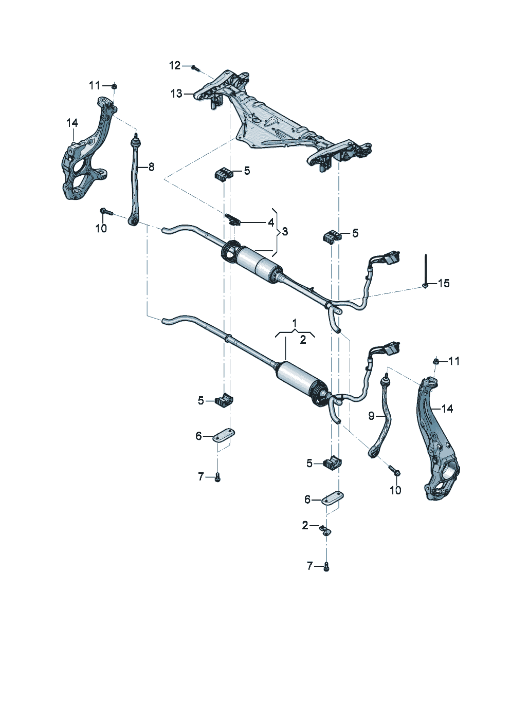 Anti-roll bar
For vehicles with
electronic
roll stabilisation of Bentley Bentley Continental GT (2017) 