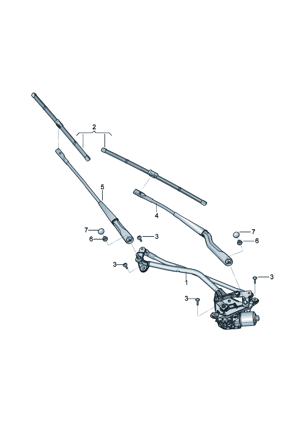 Wiper motor
Wiper arm with wiper
blade of Bentley Bentley Continental GT (2017) 