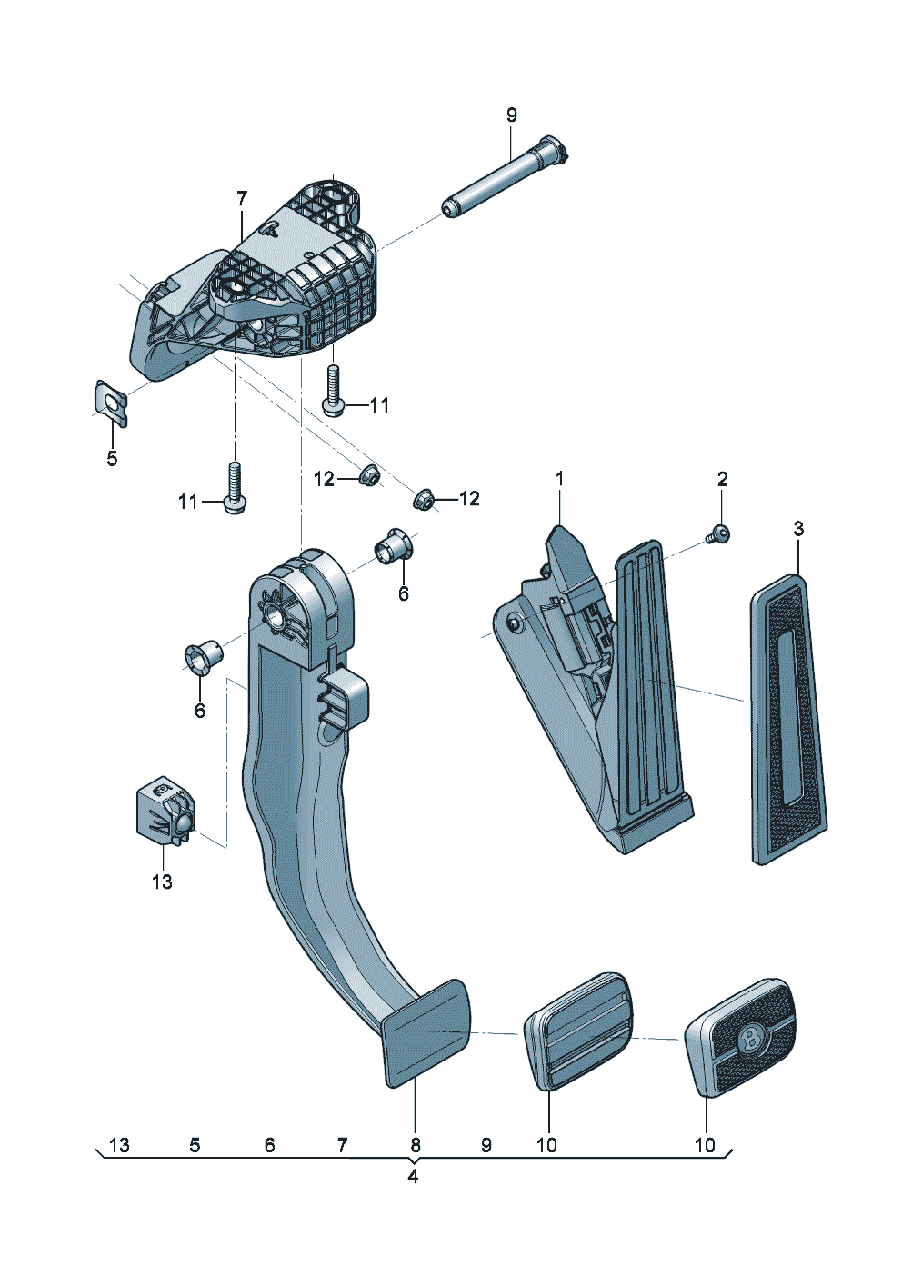 Brake and accel. lever mech. of Bentley Bentley Continental GT (2017)