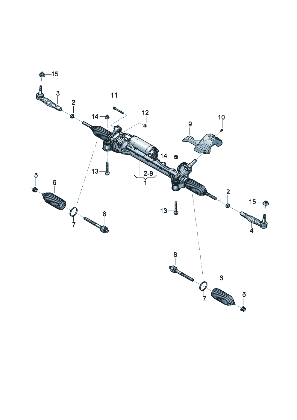 Steering gear with track rods of Bentley Bentley Continental GT (2017) 