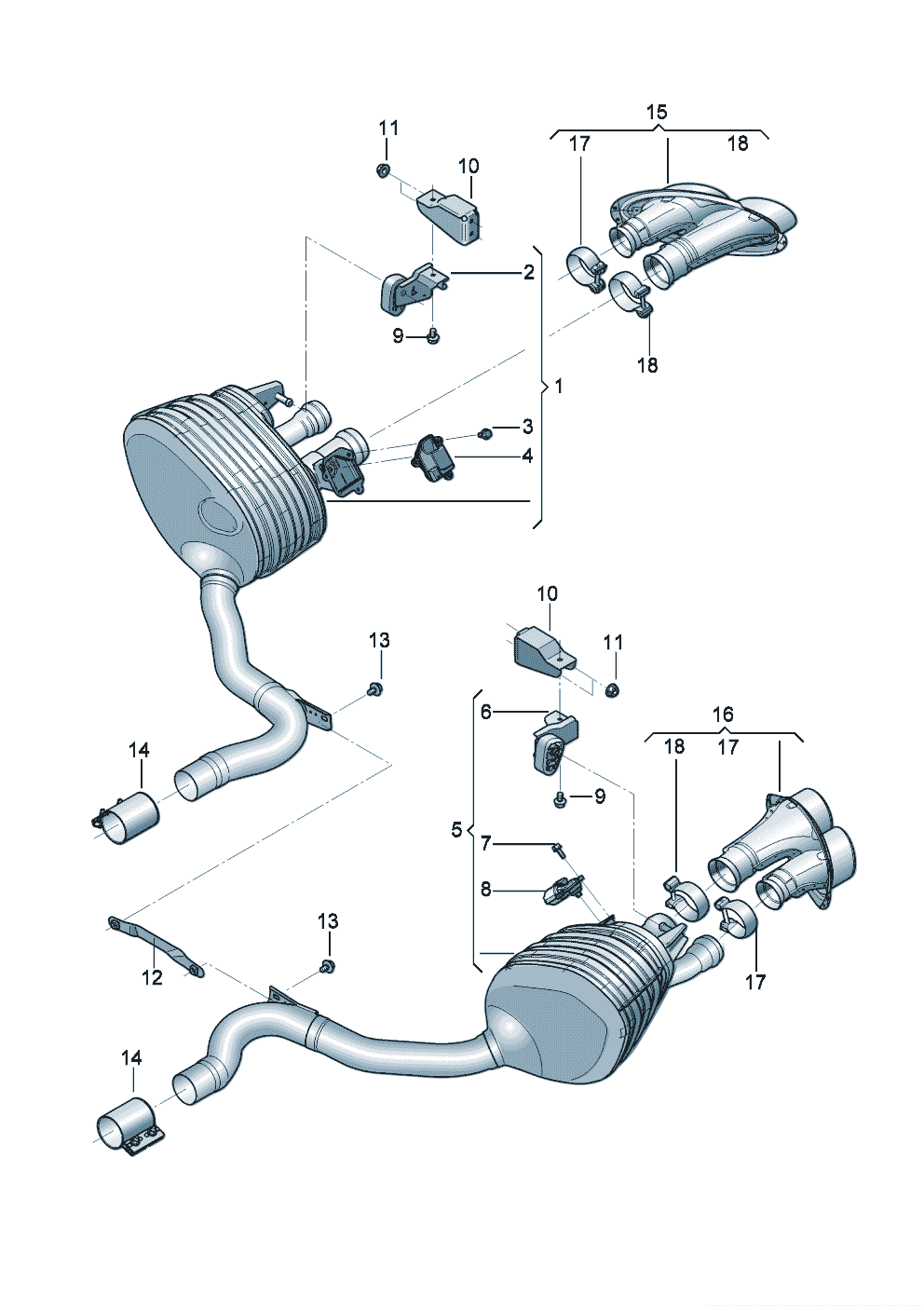 Rear silencer with
exhaust flap
Trim for exhaust tail pipe of Bentley Bentley Continental Flying Spur (2025) 