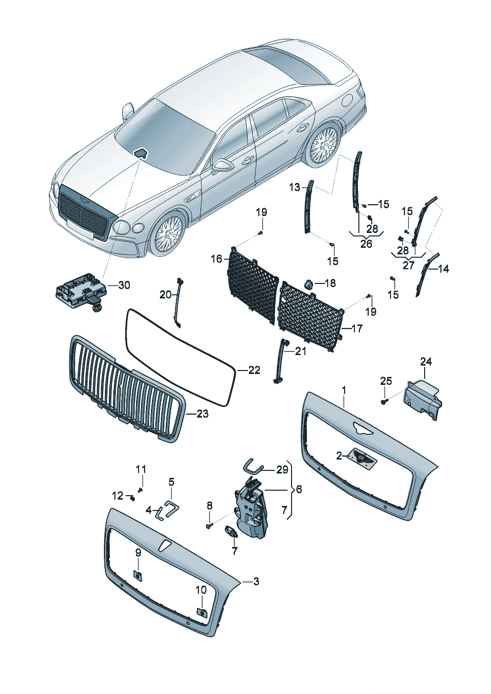 Radiator grille of Bentley Bentley Continental Flying Spur (2025) 