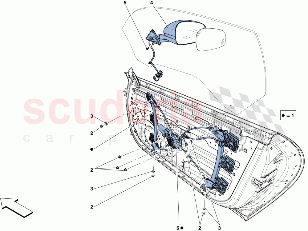 DOORS - POWER WINDOW AND REAR VIEW MIRROR of Ferrari Ferrari F12 TDF