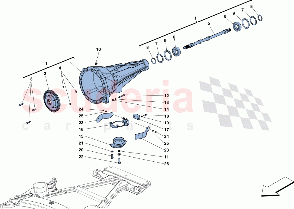 TRANSMISSION HOUSING of Ferrari Ferrari 812 Superfast/GTS