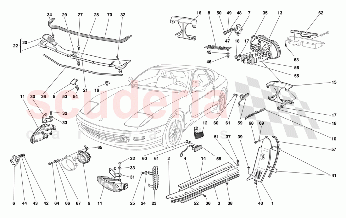 FRONT AND REAR LIGHTS - OUTSIDE FINISHINGS of Ferrari Ferrari 456 M GT/GTA