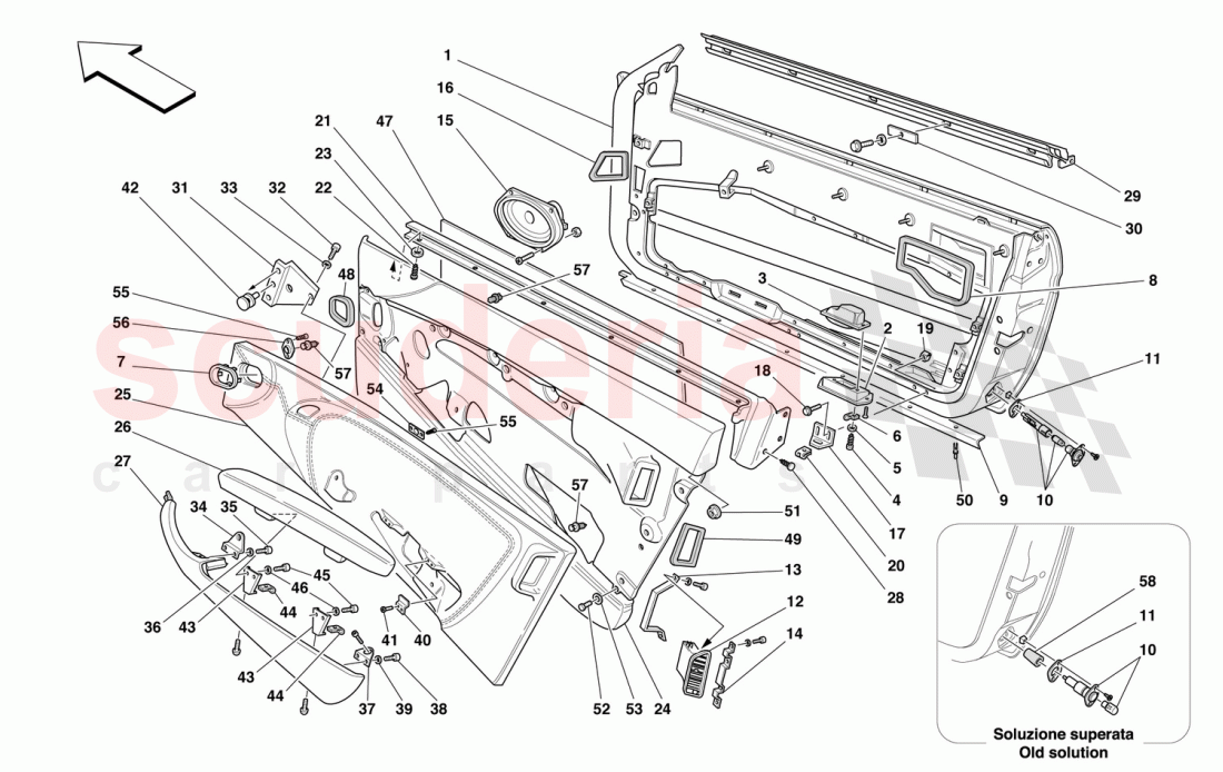 DOORS - FRAMEWORK AND COVERINGS of Ferrari Ferrari 456 M GT/GTA