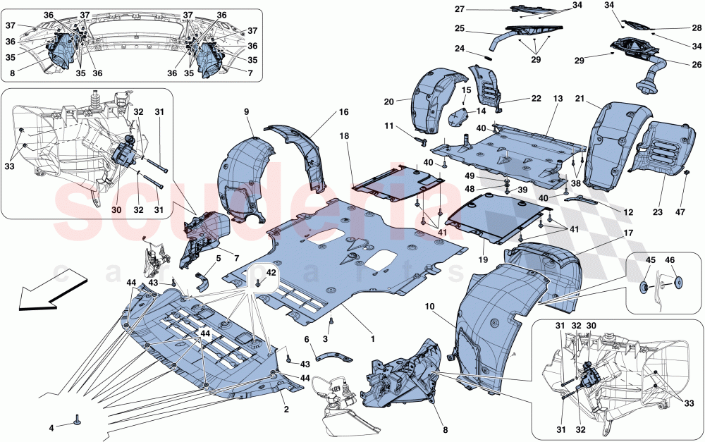 FLAT UNDERTRAY AND WHEELHOUSES of Ferrari Ferrari F12 Berlinetta