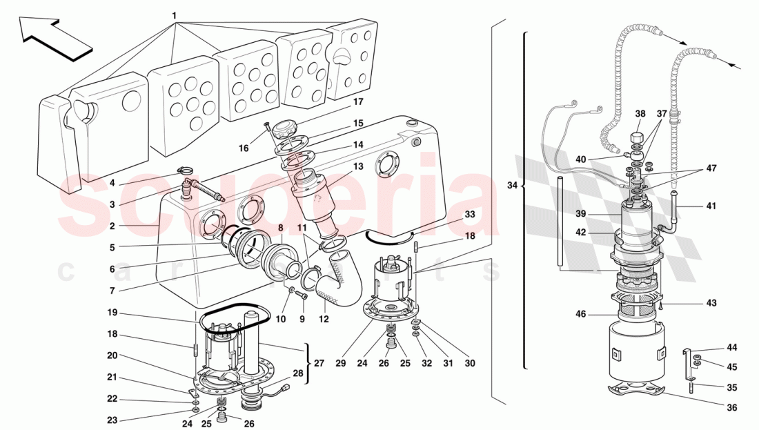 FUEL TANK AND PUMP of Ferrari Ferrari F50