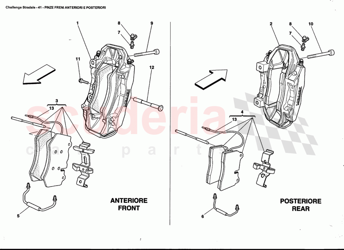 CALIPERS FOR FRONT AND REAR BRAKES of Ferrari Ferrari 360 Challenge Stradale