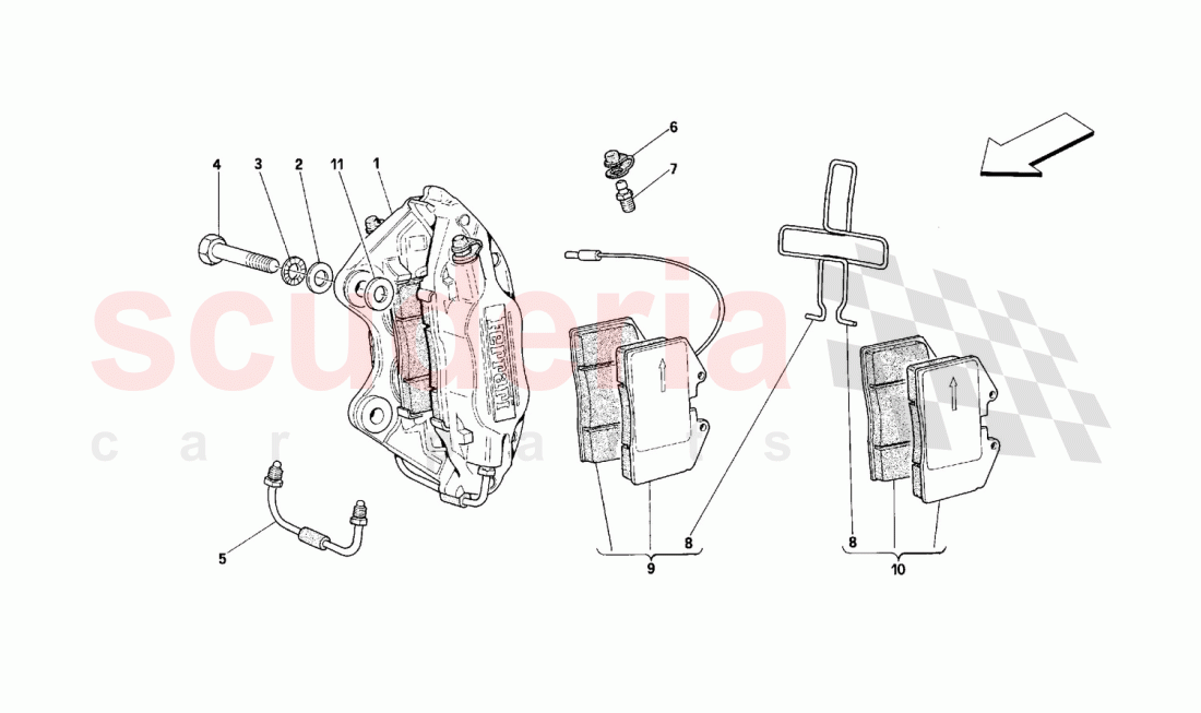 CALIPERS FOR FRONT AND REAR BRAKES of Ferrari Ferrari 348 (2.7 Motronic)