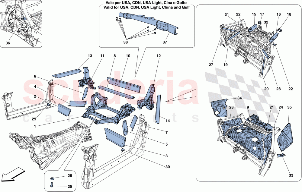 STRUCTURES AND ELEMENTS, REAR OF VEHICLE of Ferrari Ferrari F12 TDF