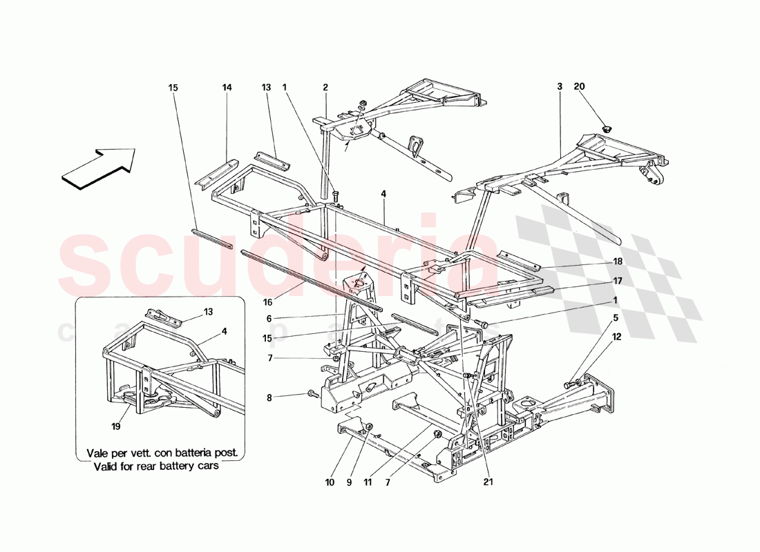 Frame - Rear Part Elements of Ferrari Ferrari 348 TS (1993)