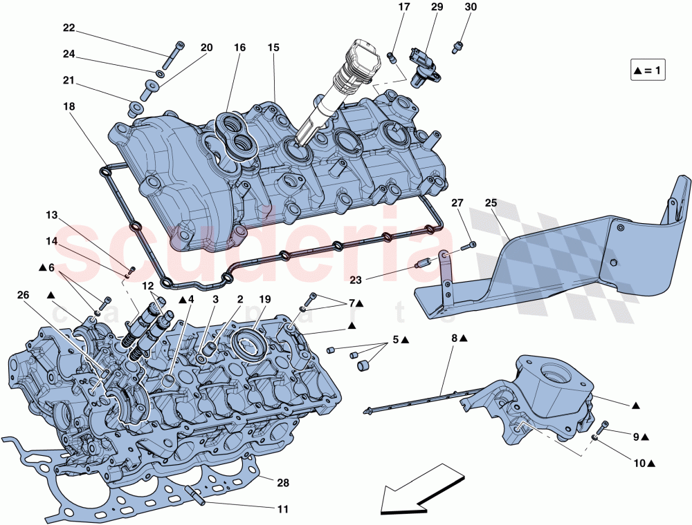 LEFT HAND CYLINDER HEAD of Ferrari Ferrari 458 Speciale Aperta