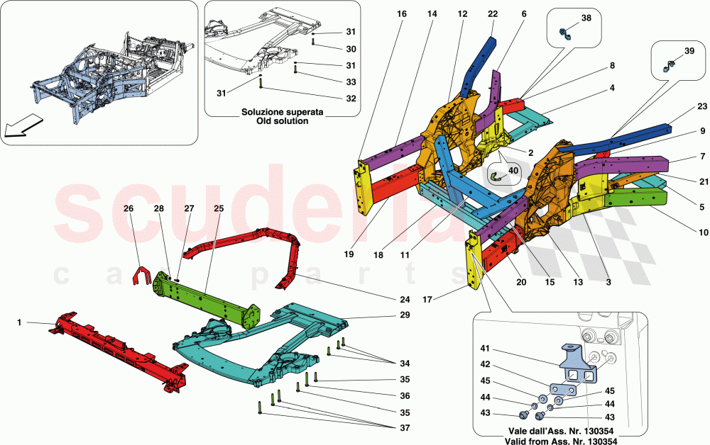 STRUCTURES AND ELEMENTS, FRONT OF VEHICLE of Ferrari Ferrari California T