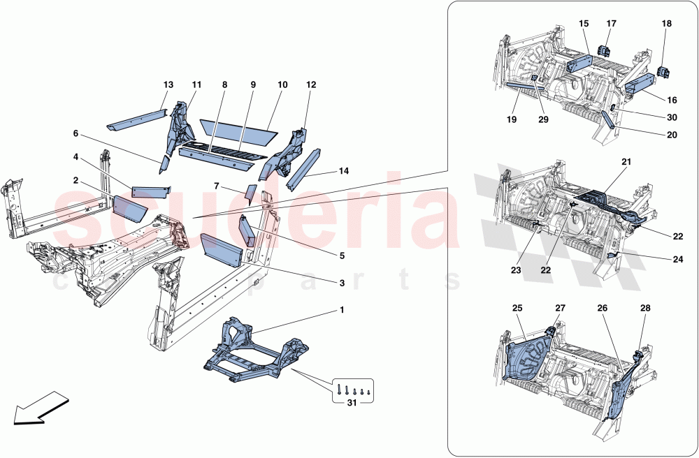 STRUCTURES AND ELEMENTS, REAR OF VEHICLE of Ferrari Ferrari GTC4Lusso