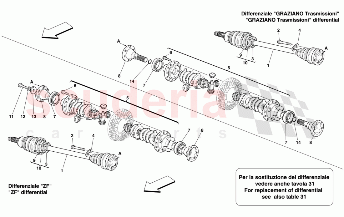 DIFFERENTIAL AND AXLE SHAFT of Ferrari Ferrari 550 Maranello