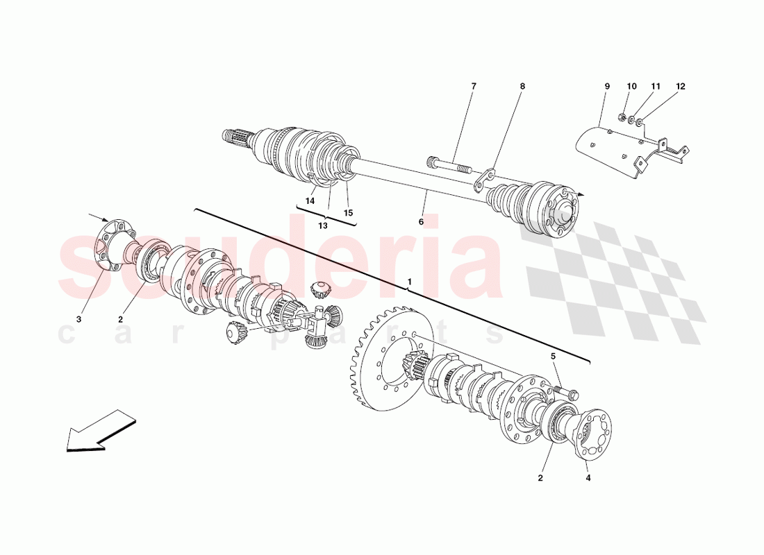 Differential & Axle Shafts of Ferrari Ferrari 430 Challenge (2006)