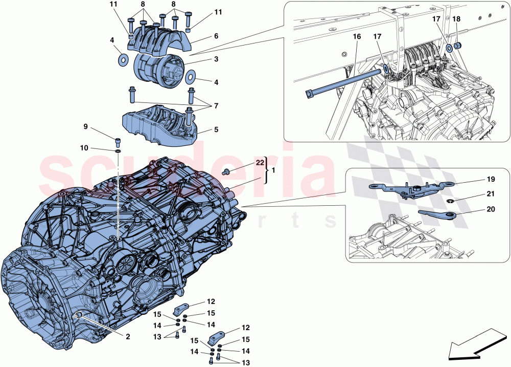 GEARBOX HOUSING of Ferrari Ferrari 488 GTB