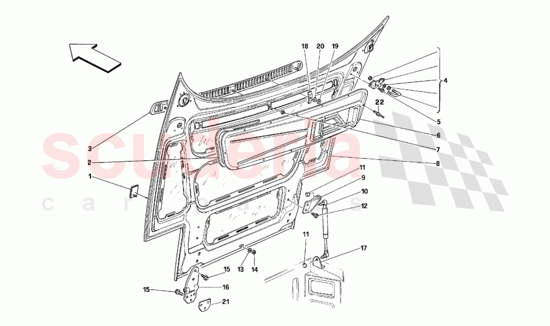 FRONT HOOD of Ferrari Ferrari 348 (2.7 Motronic)