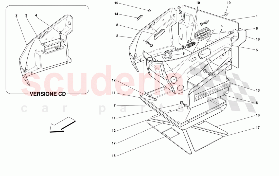 FRONT COMPARTMENT TRIMS of Ferrari Ferrari 360 Spider