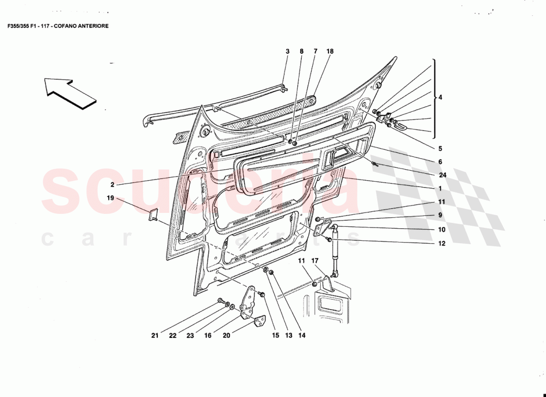 FRONT HOOD of Ferrari Ferrari 355 (5.2 Motronic)