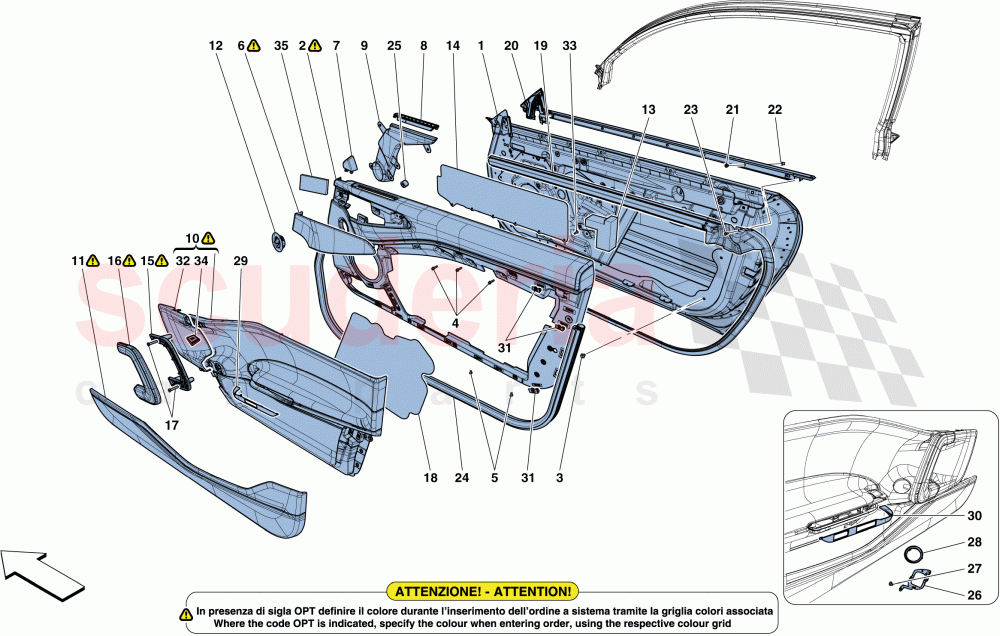 DOORS - SUBSTRUCTURE AND TRIM of Ferrari Ferrari GTC4Lusso T