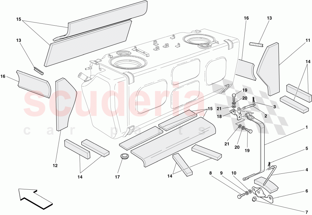 FUEL TANK - INSULATION AND PROTECTION of Ferrari Ferrari 612 Scaglietti