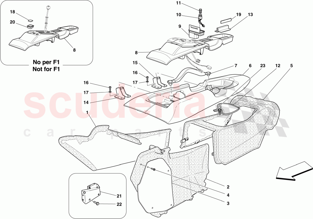 TUNNEL - SUBSTRUCTURE AND ACCESSORIES of Ferrari Ferrari 599 GTB Fiorano