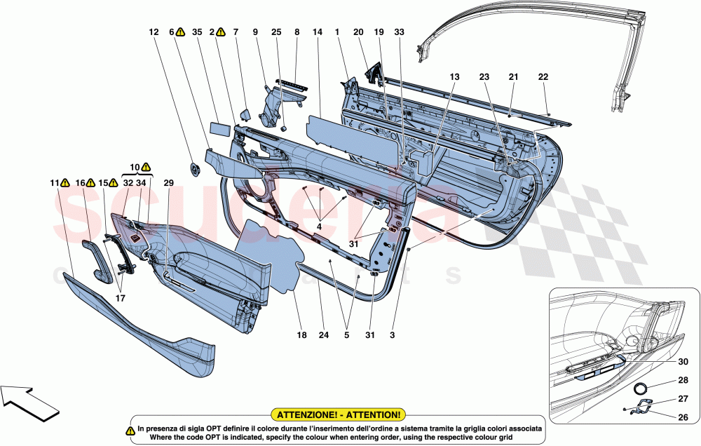 DOORS - SUBSTRUCTURE AND TRIM of Ferrari Ferrari GTC4Lusso