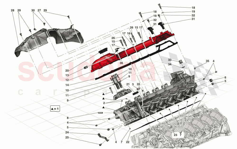 RIGHT HAND CYLINDER HEAD of Ferrari Ferrari LaFerrari