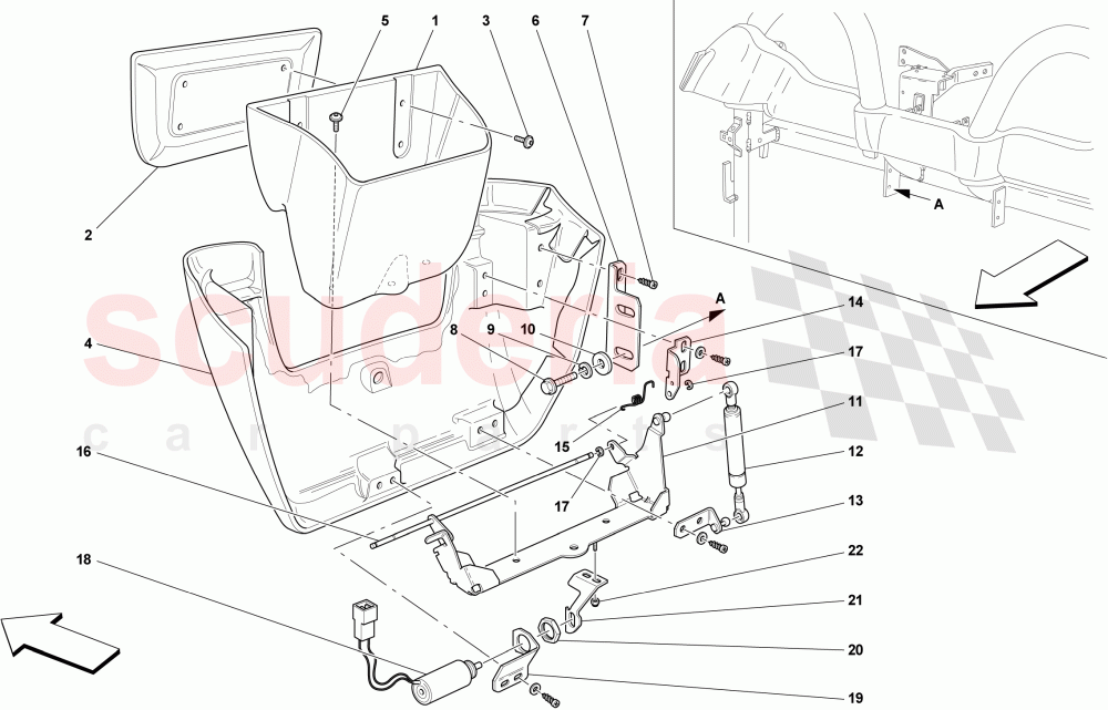 REAR ODDMENTS COMPARTMENT -Applicable for Spider 16M- of Ferrari Ferrari 430 Scuderia