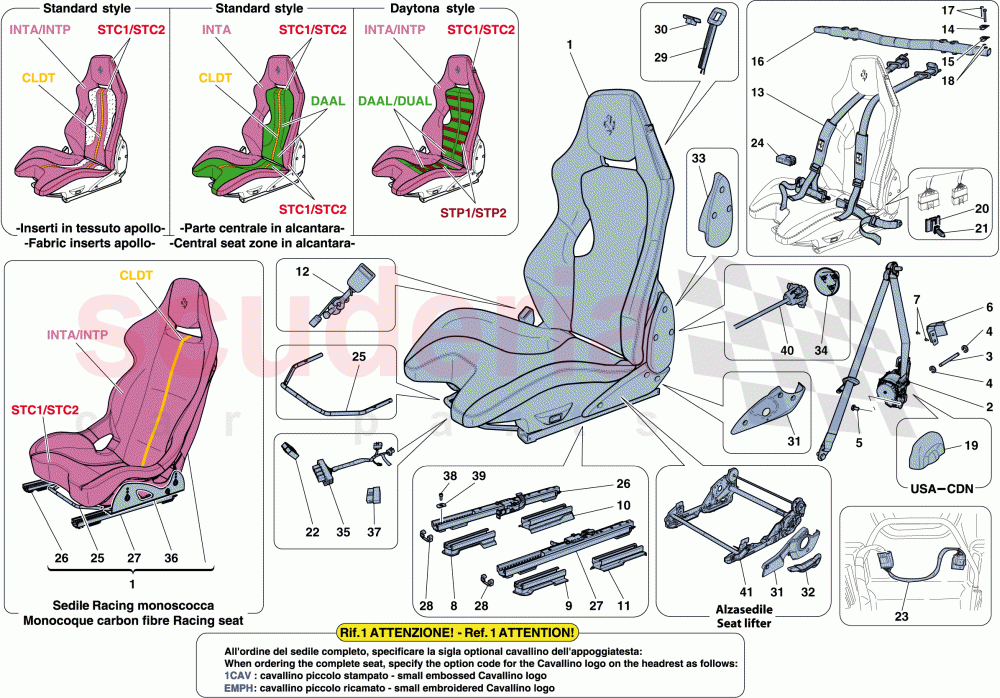 RACING SEAT of Ferrari Ferrari F12 TDF