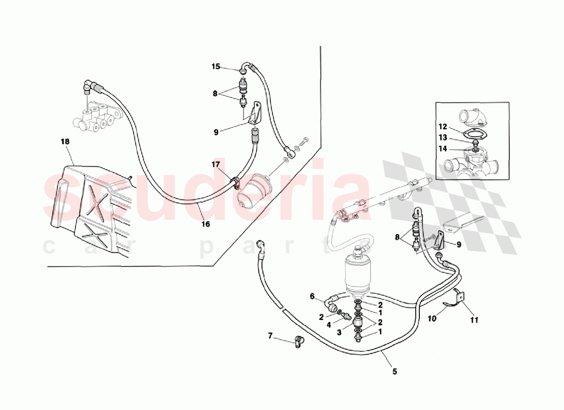 Fuel Feed System - Thermostat of Ferrari Ferrari 355 Challenge (1996)