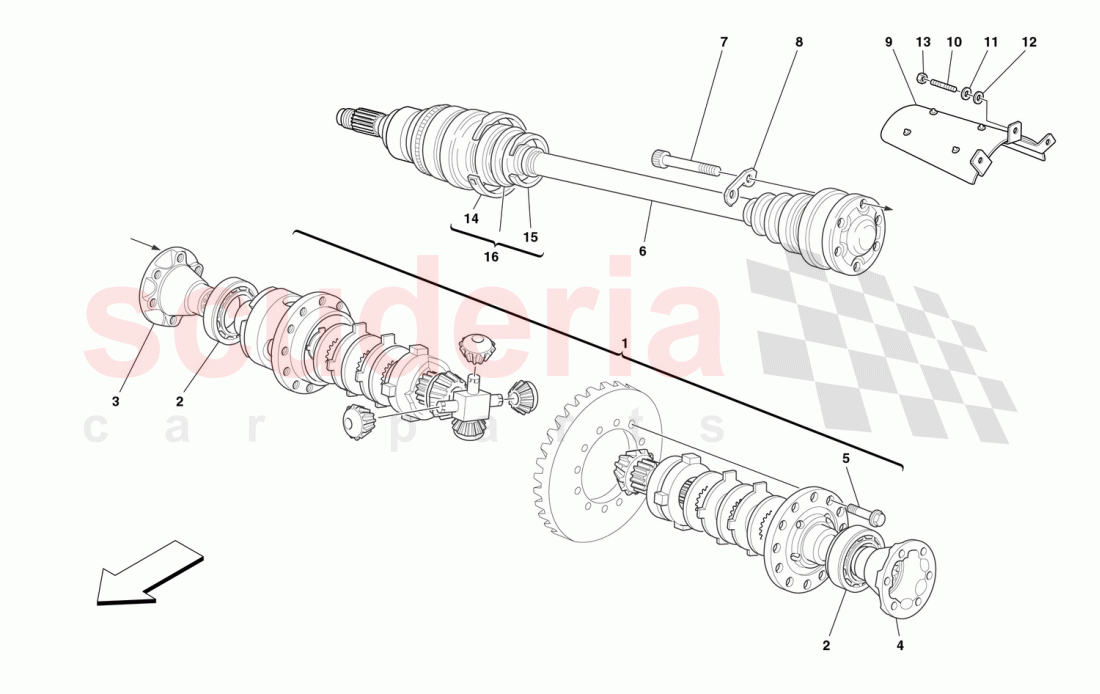 DIFFERENTIAL AND AXLE SHAFT of Ferrari Ferrari 360 Spider