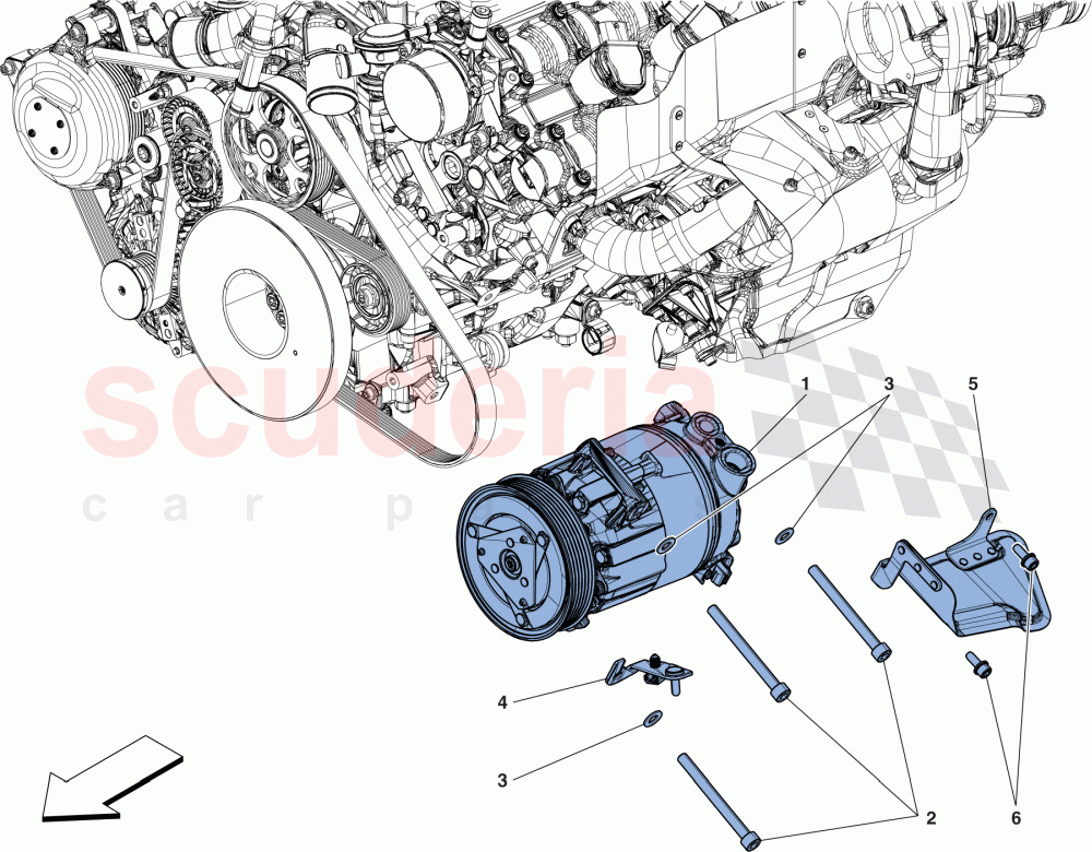 AC SYSTEM COMPRESSOR of Ferrari Ferrari 488 GTB